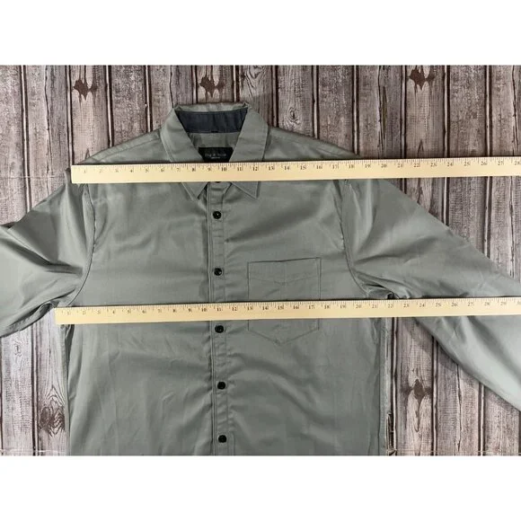 Rag & Bone archive twill button Shirt size M NWOT color grey - Picture 3 of 5